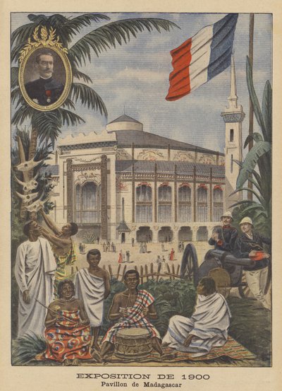 جناح مدغشقر في المعرض العالمي لعام 1900 في باريس (لون ليثو) بواسطة المدرسة الفرنسية