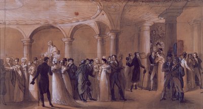 Peristyle في المسرح الفرنسي ، c.1822 بواسطة المدرسة الفرنسية