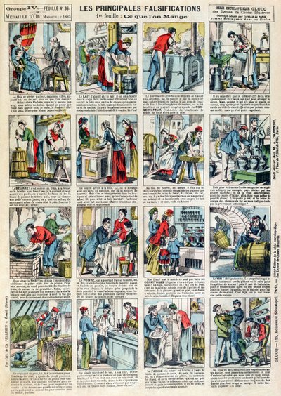 الأشكال الرئيسية للغش التغذوي ، ج 1883 بواسطة المدرسة الفرنسية