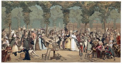 المتنزه العام في القصر الملكي في باريس بواسطة Philibert-Louis (Philibert Louis) Debucourt (1755-1832) بواسطة المدرسة الفرنسية