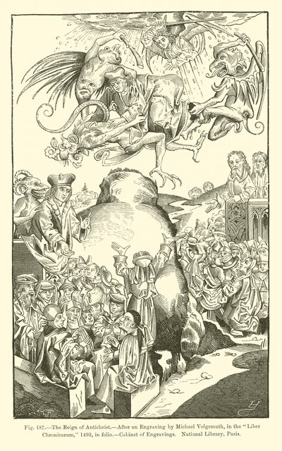 The Reign of Antichrist (engraving) بواسطة المدرسة الفرنسية