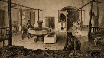 The Rest Room of the Tartar Baths، حانة. بواسطة أوغست بري بواسطة المدرسة الفرنسية