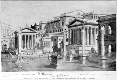 المنتدى الروماني للعصور القديمة ، إعادة بناء Giambattista Gatteschi بواسطة المدرسة الفرنسية