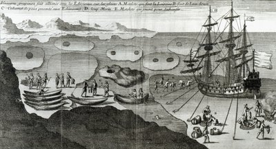 تحالف صناعة السفن مع الإسكيموس ، من "Histoire de l&39;Amerique Septentrionale" بقلم باكفيل دي لا بوثري (1663-1736) ، نُشر عام 1753 بواسطة المدرسة الفرنسية