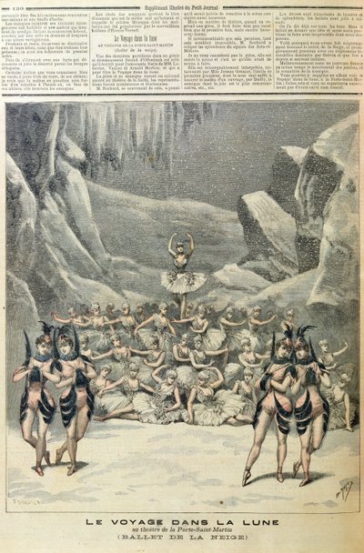 باليه الثلج ، من رحلة إلى القمر بقلم جاك أوفنباخ (1819-1890) من لو بيتيت جورنال ، 16 أبريل 1892 بواسطة المدرسة الفرنسية