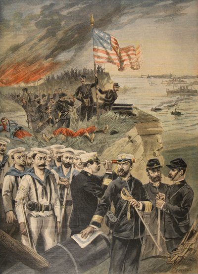 الحرب الإسبانية الأمريكية: الهبوط في غوانتانامو ، توضيح من Le Petit Journal: Supplement illustre ، 1898 بواسطة المدرسة الفرنسية