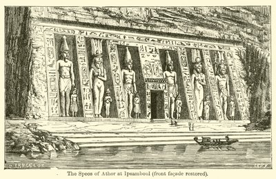 The Speos of Athor at Ipsamboul ، الواجهة الأمامية تم ترميمها (نقش) بواسطة المدرسة الفرنسية