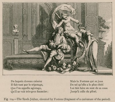 The Stock-Jobber ، مرتفعًا بثروة (جزء من كاريكاتير الفترة) بواسطة المدرسة الفرنسية
