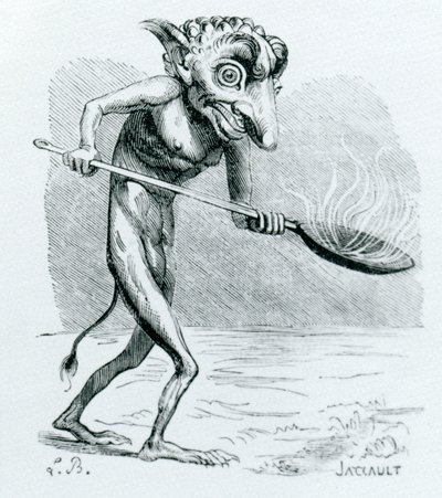 The Ukobach ، رسم توضيحي من Dictnaire Infernal لجاك ألبين سيمون كولين دي بلانسي ، 1818 بواسطة المدرسة الفرنسية