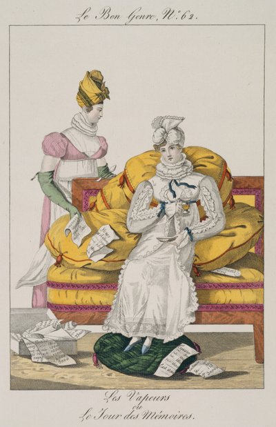 الأبخرة أو يوم الحسابات ، اللوحة 62 من Le Bon Genre ، 1813 بواسطة المدرسة الفرنسية