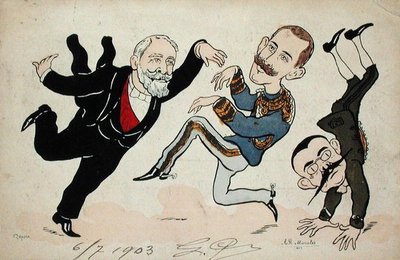زيارة فيكتور عمانويل (1869-1947) ملك إيطاليا إلى فرنسا بواسطة المدرسة الفرنسية