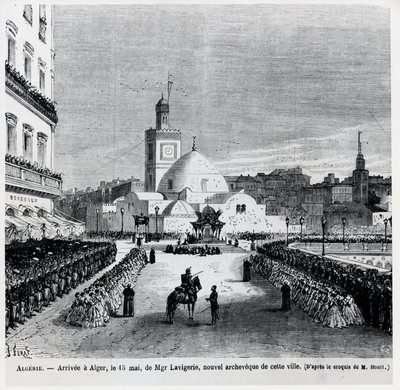 وصول رئيس أساقفة المدينة الجديد تشارلز لافيغري إلى الجزائر ، 15 مايو 1867 بواسطة المدرسة الفرنسية