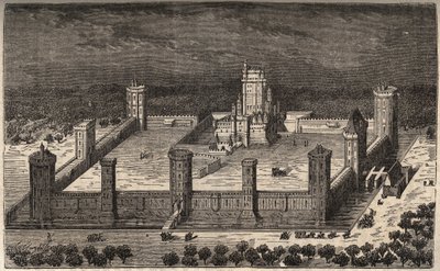 قلعة فينسين في القرن السابع عشر - - نقش في "هيستوار دو فرانس" لفيكتور دوروي (1811-1894) - 1882 بواسطة المدرسة الفرنسية