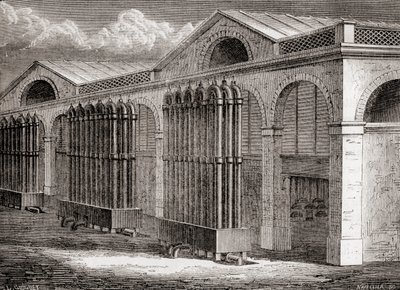 مصنع مكثف غاز الفحم في La Villette ، باريس ، فرنسا في القرن التاسع عشر ، من "Les Merveilles de la Science" ، نُشر عام 1870 (نقش) بواسطة المدرسة الفرنسية