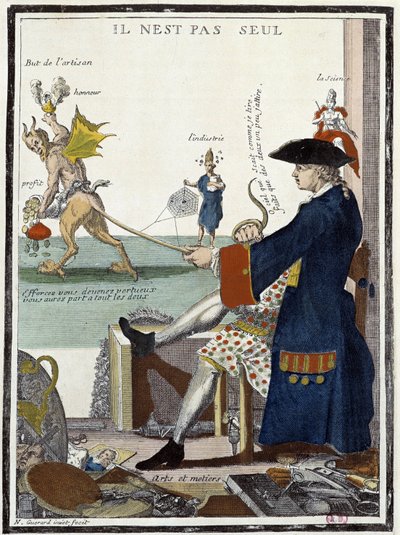 The craftsman pulls the devil by the tail - Popular Imaging بواسطة المدرسة الفرنسية