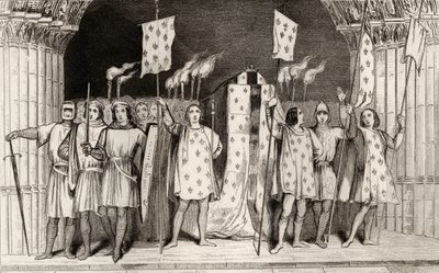 الرضيع الميت جان الأول (1316) بعد وفاته أعلن الملك في جنازته ، من `` Histoire de France &39;&39; بواسطة Colart ، تم نشره عام 1840 بواسطة المدرسة الفرنسية