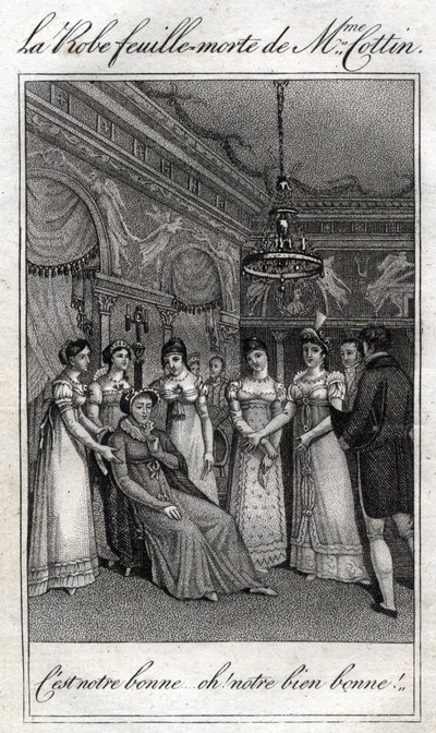 فستان الورقة الميتة لمدام كوتين (صوفي كوتين روستاند) (1770-1807) الكاتبة الفرنسية. بواسطة المدرسة الفرنسية