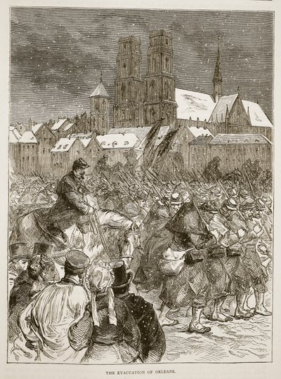 إخلاء أورليانز ، ديسمبر 1870 ، توضيح من تاريخ كاسيلز للحرب بين فرنسا وألمانيا ، 1870-1871 بواسطة المدرسة الفرنسية