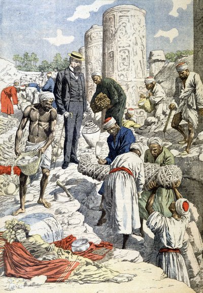 حفريات السيد جاييه في أنتينوي - في مجلة Le Petit Journal بتاريخ 10/1/1904 (نقش) بواسطة المدرسة الفرنسية