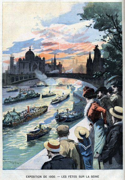 الأعياد على نهر السين في باريس خلال المعرض العالمي لعام 1900 - في "Le Petitle Parisien" بواسطة المدرسة الفرنسية