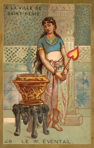The first fan (chromolitho) بواسطة المدرسة الفرنسية