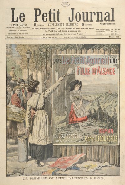 أول أنثى بيلبوتر في باريس ، من لو بيتيت جورنال ، 11 أكتوبر 1906 بواسطة French School