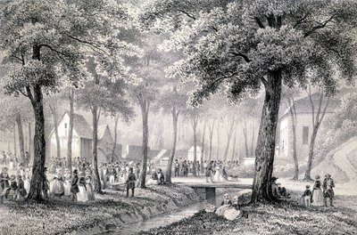 ينبوع دينان (كوت دي أرمور). نقش (1850) من "رسم توضيحي إحصائي لمدينة وحي دينان" لتشارلز ليكوك ، محفوظ في مكتبة بلدية دينان. بواسطة المدرسة الفرنسية