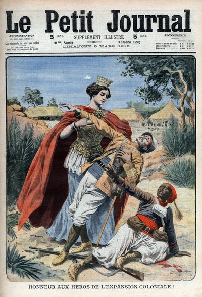 تكريم أبطال الاستعمار (في شمال إفريقيا) نقش استعاري "Le Petit Journal" ، 6 مارس 1910 (نقش) بواسطة المدرسة الفرنسية