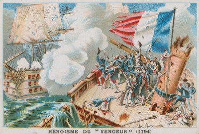 بطولة السفينة الحربية الفرنسية Vengeur du Peuple ، 1794. بواسطة المدرسة الفرنسية