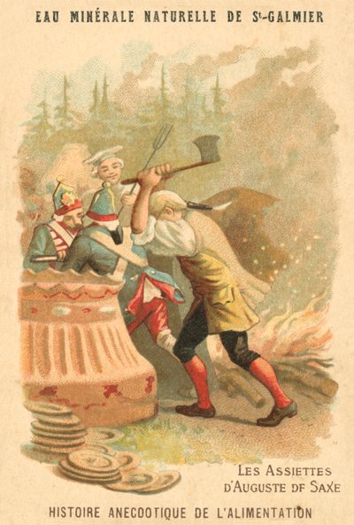 The plates of August of Saxony (chromolitho) بواسطة المدرسة الفرنسية
