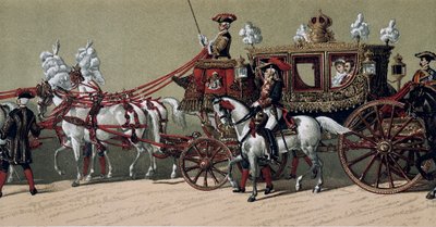 الموكب الملكي عند زواج الملك ألفونسو الثاني عشر ملك إسبانيا (1857-1885) وماري كريستين دي تيشين (1858-1929) في عام 1879 (رسم) بواسطة المدرسة الفرنسية