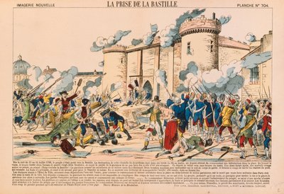 الاستيلاء على الباستيل خلال الثورة الفرنسية في 14 يوليو 1789 ، نشرها هاغونثال ، Pont-a-Mousson ، 1840 بواسطة المدرسة الفرنسية