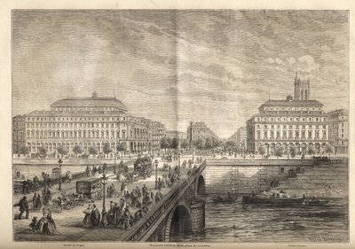 المسرحان الجديدان في Place du Chatelet في باريس عام 1862 - شغف من "Le monde اللامع" "1862 بواسطة المدرسة الفرنسية