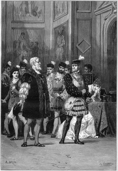 التمثيل المسرحي: "" هرناني "لفيكتور هوغو (1802-1885) ، الفصل الثالث المشهد 6. باريس ، كوميدي فرانسيز بواسطة المدرسة الفرنسية