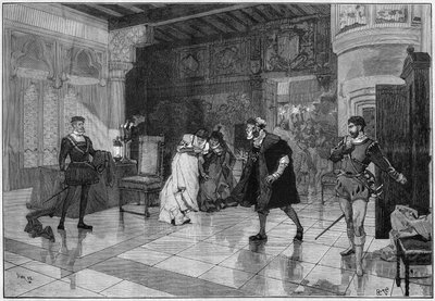 التمثيل المسرحي: "" هرناني "لفيكتور هوغو (1802-1885) ، التمثيل الأول المشهد 3. باريس ، كوميدي فرانسيز بواسطة المدرسة الفرنسية