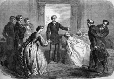 التمثيل المسرحي لـ "La Maratre" (الفصل الخامس ، المشهد الأخير) بواسطة Honore de Balzac (1799-1850). باريس ، مسرح دو فودفيل بواسطة المدرسة الفرنسية