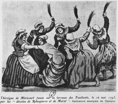 جلد Theroigne de Mericourt من قبل مجموعة من نساء Jacobin الباريسيات ، 16 مايو 1793 (مرحاض على الورق) بواسطة المدرسة الفرنسية
