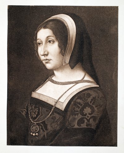 يعتقد أن تكون مارغريت تيودور ، ابنة هنري السابع ، ملكة اسكتلندا ، c.1520 قرن ، حانة. 1902 بواسطة المدرسة الفرنسية