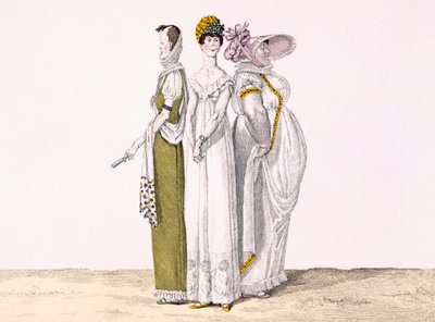 ثلاث درجات باريسية ، اللوحة 16 من le Bon Genre ، c.1810 (نقش ملون) بواسطة المدرسة الفرنسية