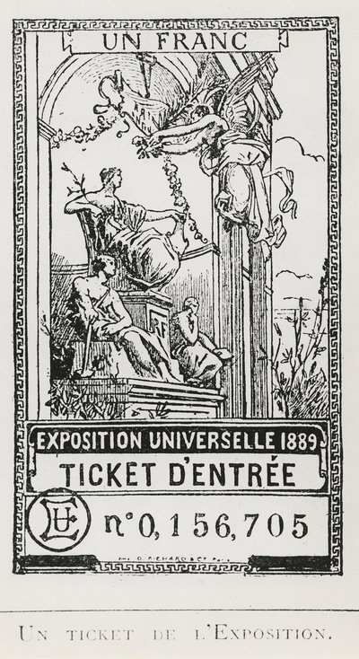 Ticket of Entry to the Exposition Universelle of 1889 (litho) بواسطة المدرسة الفرنسية