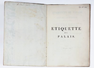 صفحة عنوان آداب القصر ، لوكا ، 1805 (ورق مطبوع) بواسطة المدرسة الفرنسية
