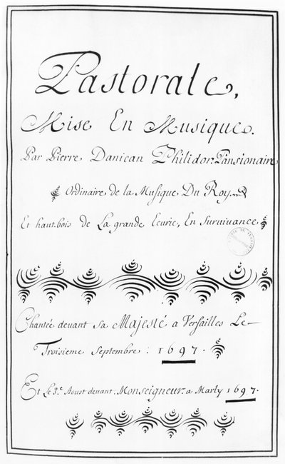 صفحة عنوان الرعوية بقلم بيير دانيكان فيلدور (1681-1731) 1697 بواسطة المدرسة الفرنسية