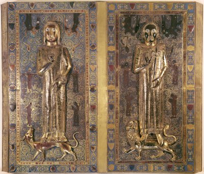 قبر جان (1234-50) وبلانش (1234-50) من فرنسا ، أطفال لويس التاسع (1214-70) و Marguerite of Provence (الذهب والمينا) بواسطة المدرسة الفرنسية
