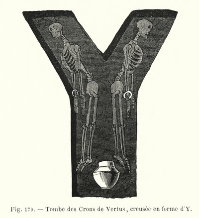 Tombs des Crons de Vertus ، مجوفة على شكل حرف Y (نقش) بواسطة المدرسة الفرنسية