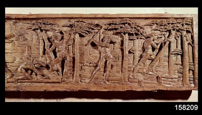 تجارة الخشب من البرازيل ، ج .1550 (خشب) بواسطة المدرسة الفرنسية