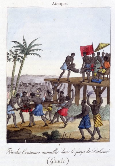 Traditional festival in Guinea - engraving بواسطة المدرسة الفرنسية