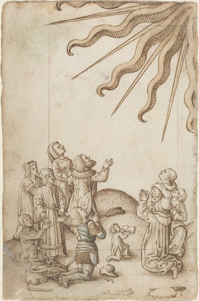 أدر جسدك وأنت ساجد [الورقة 37 القفا]، ج. 1512-1515 (رسم بالقلم الجاف والحبر) بواسطة المدرسة الفرنسية