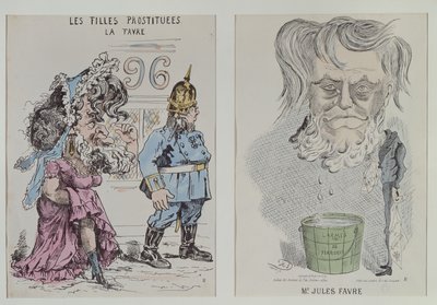 صورتان كاريكاتوريتان لجول فافر (1809-80) 1870-71 بواسطة المدرسة الفرنسية
