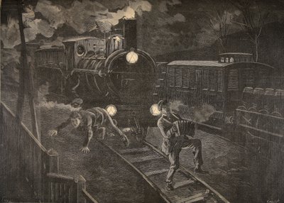 أصيب رجلان برسم قطار من لو بيتيت جورنال: Supplement illustre ، 1898 بواسطة المدرسة الفرنسية