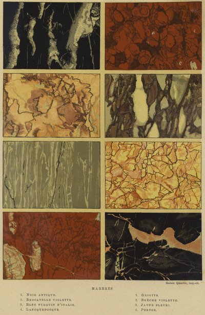 Types of marble (colour litho) بواسطة المدرسة الفرنسية